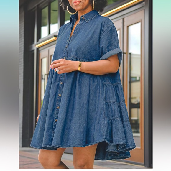 Short denim dress - Picture 2 of 6